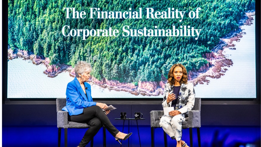 Tiffany Atwell talks with Jeanne Meserve during This is Climate Summit