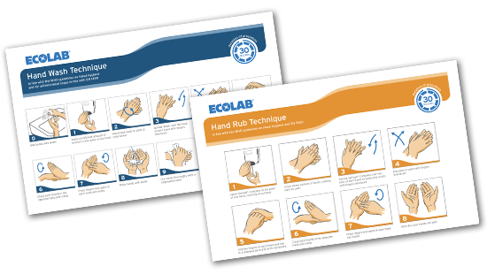 Ecolab Hand Washing and Hand Rubbing wall charts