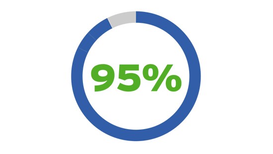 Circular icon that says 95% inside