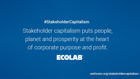 Ecolab commits to World Economic Forum's Stakeholder Capitalism Metrics