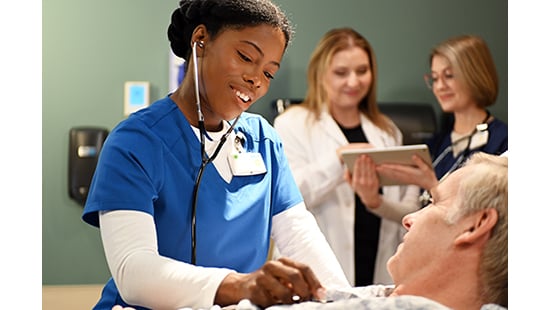 Nurse with patient